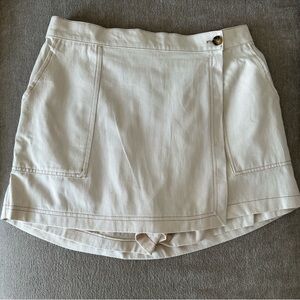 Beige Skort with Front Overlap Detail - Size M